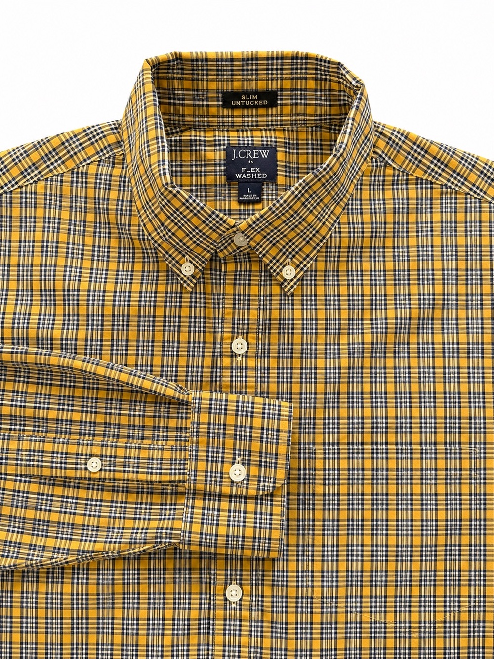 J.Crew Flex Washed Slim Untucked Button-Down Shirt – Men’s Large